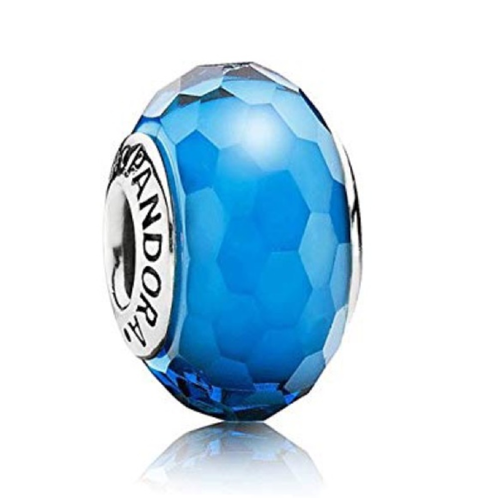 NWOT Blue Glass Pandora Charm